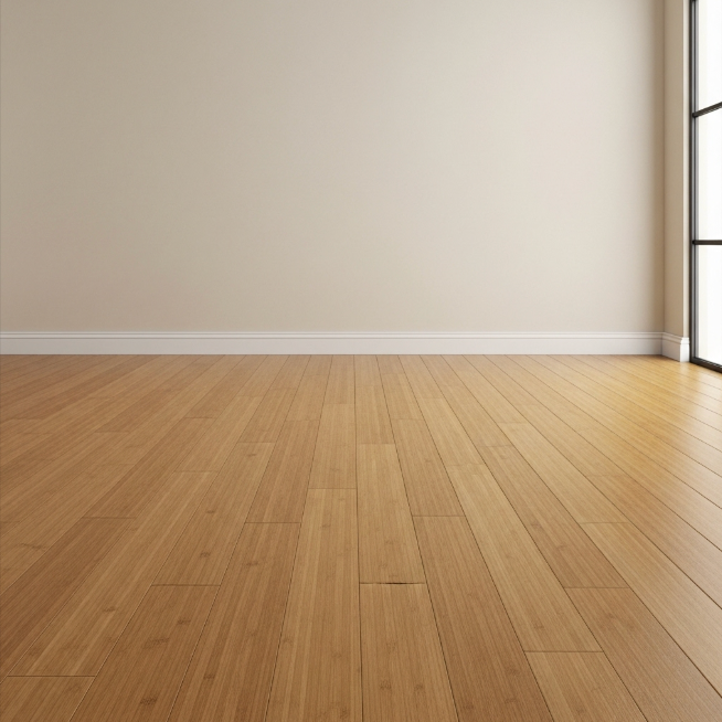 leerer Raum mit Bambusparkett