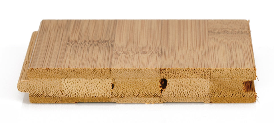 Bambusparkett dunkel horizontal lackiert Querschnitt