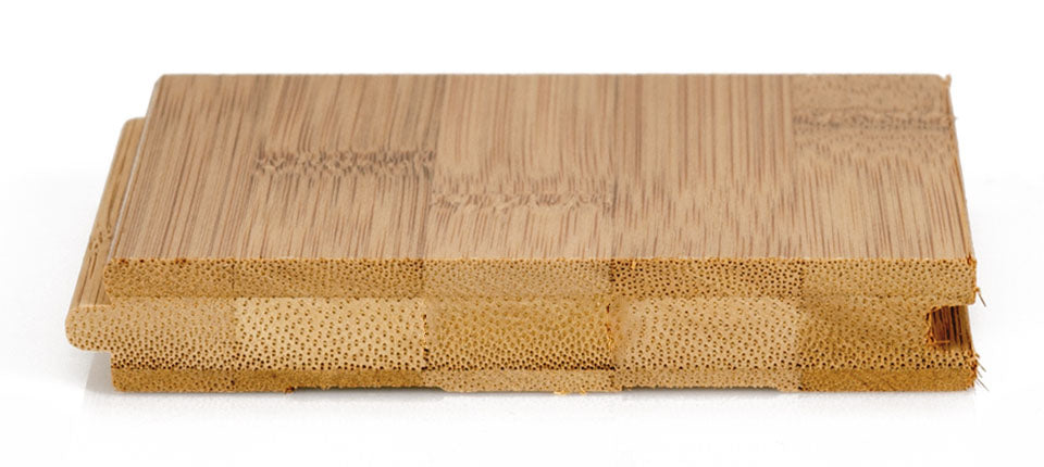 Bambusparkett dunkel horizontal lackiert Querschnitt